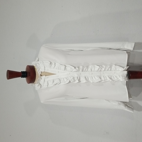 Tahari ASL Women's Ruffle Long Sleeve Blouse Size XL in White - Picture 1 of 11